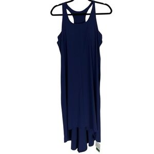 Women's Halara Blue Breezeful Hi-Lo Hem Athletic Midi Tank Dress Size M Active